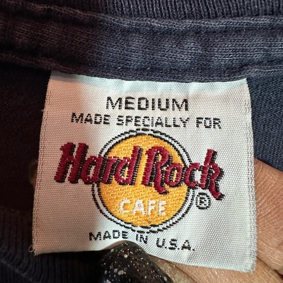 Vintage Hard Rock Cafe Chicago Shirt Ad Med Blue 90s Peace Sign USA - Picture 4 of 5